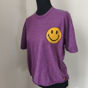 Aviator Nation Women’s T-Shirt Smiley Never Stop Chasing Rainbows Size Medium G